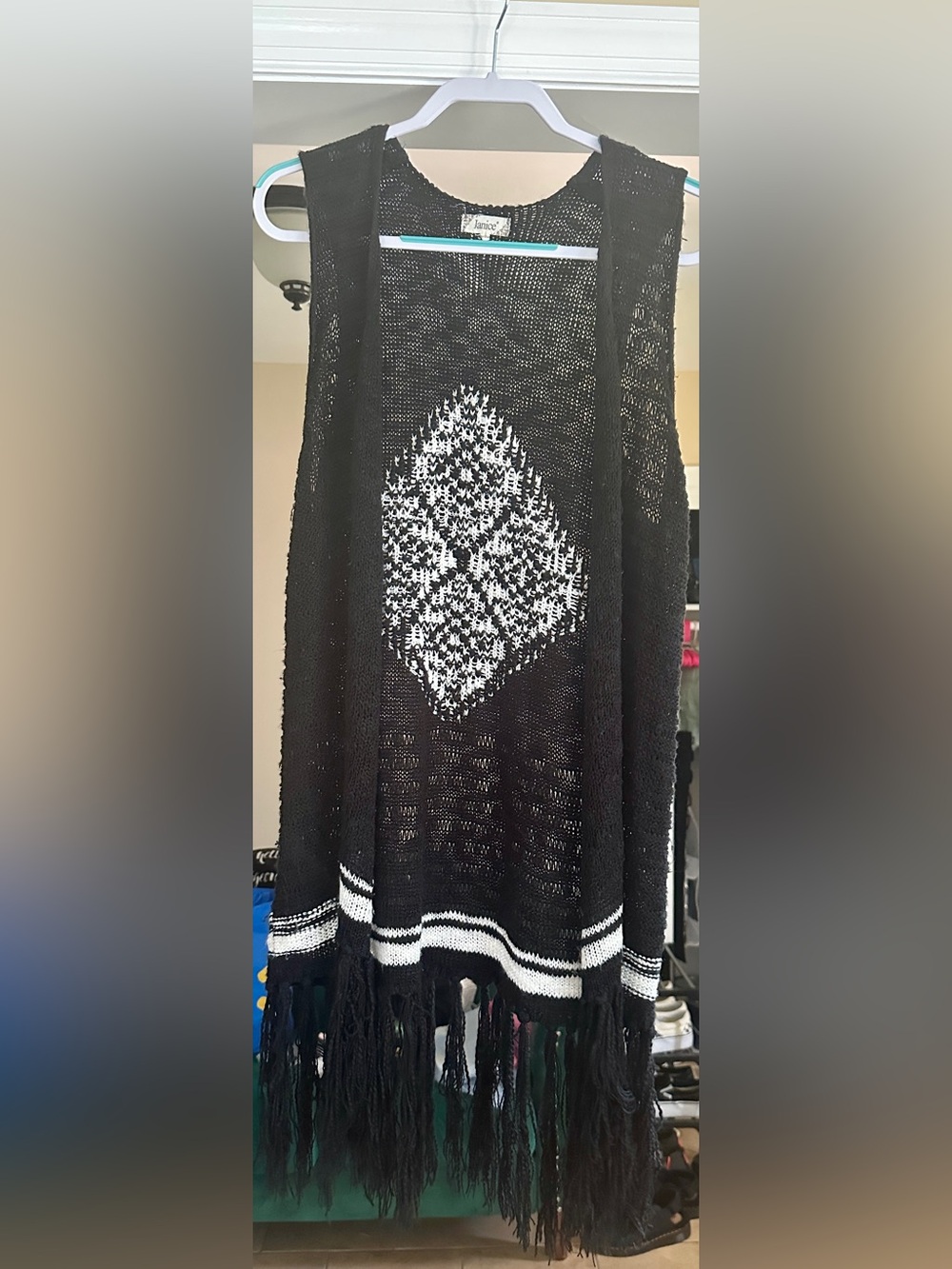 Boho Fringe Knit Sweater Vest